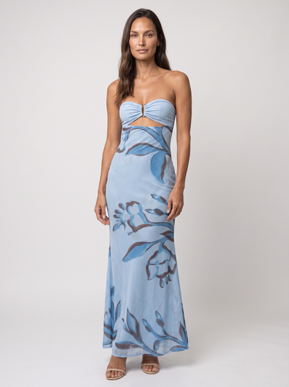 CLAUDIA | CUTOUT MAXI DRESS - Blue