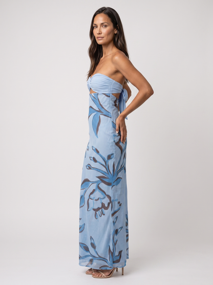 CLAUDIA | CUTOUT MAXI DRESS - Blue