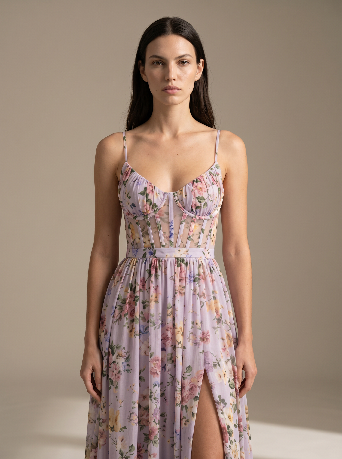 ROBIN | WINTER MAXI DRESS - Lavender, close up