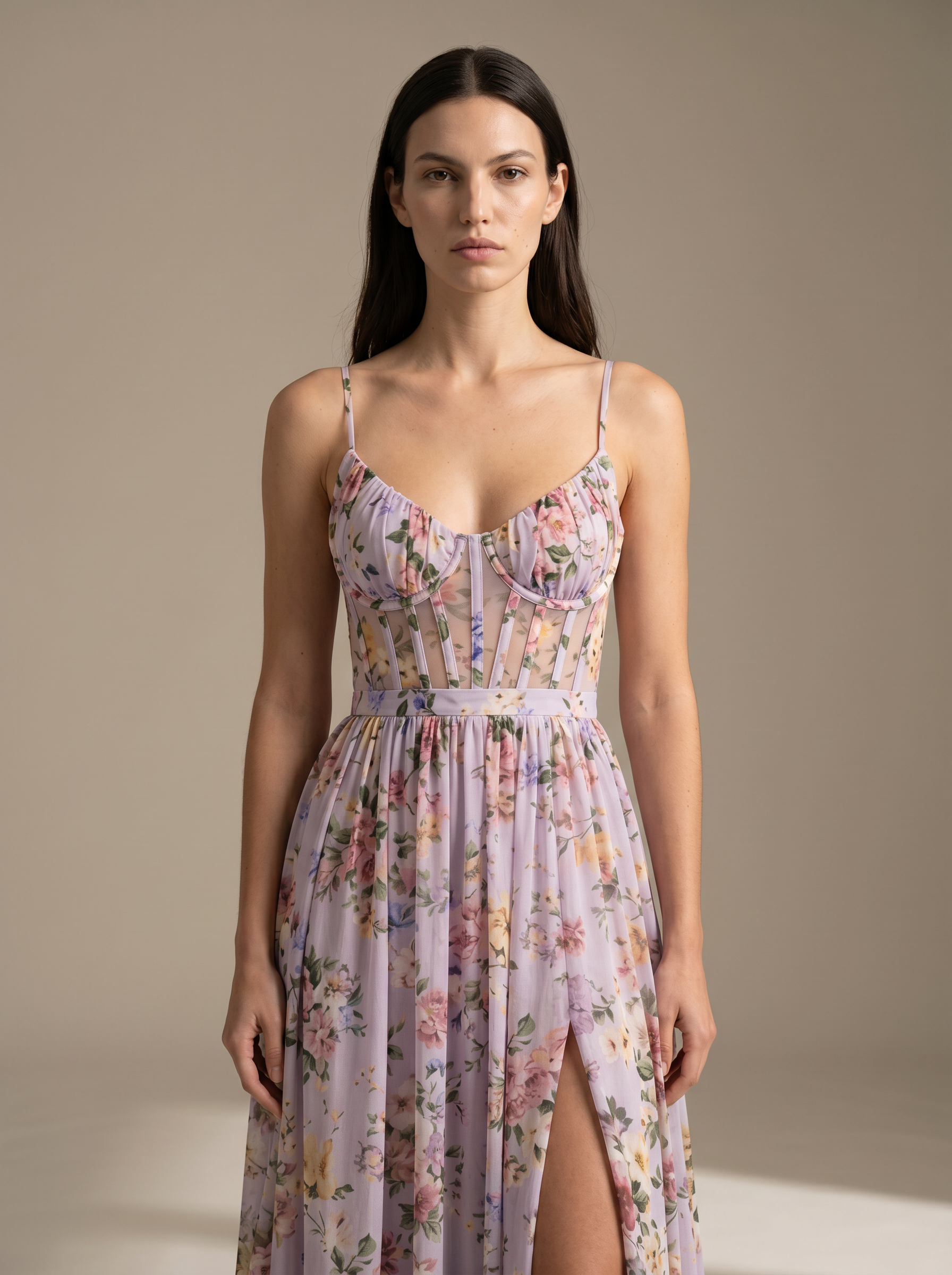 ROBIN | WINTER MAXI DRESS - Lavender, close up