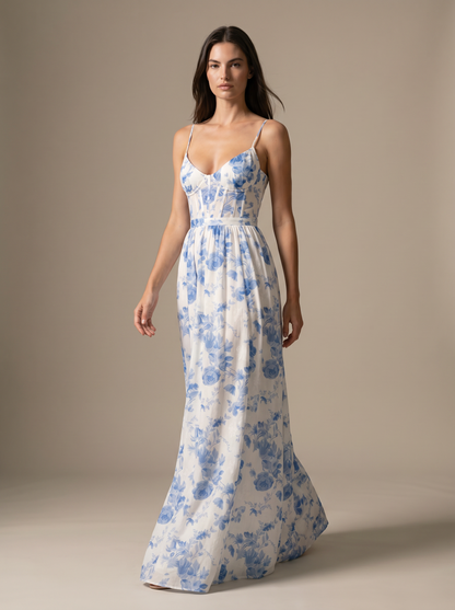 ROBIN | WINTER MAXI DRESS - Blue