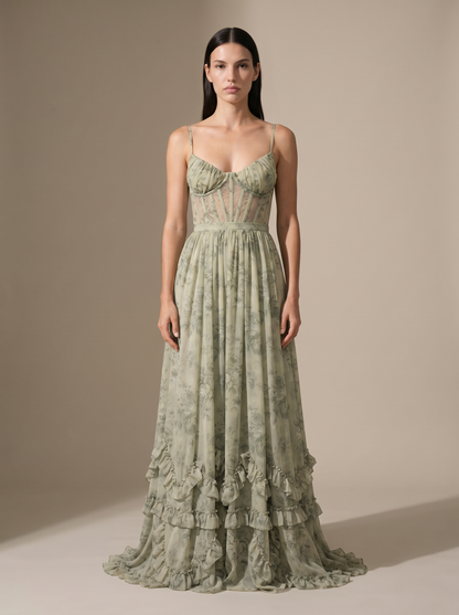 ROBIN | WINTER MAXI DRESS - Sage Blossom