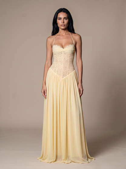KEZIAH | HOMECOMING MAXI DRESS - Butter, front