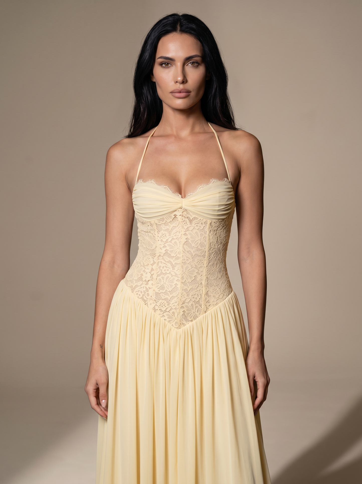 KEZIAH | HOMECOMING MAXI DRESS - Butter, close up