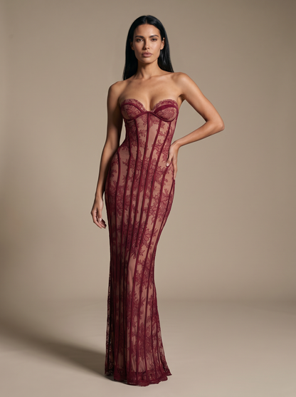 SOLEIL | COCKTAIL MAXI DRESS - Burgundy