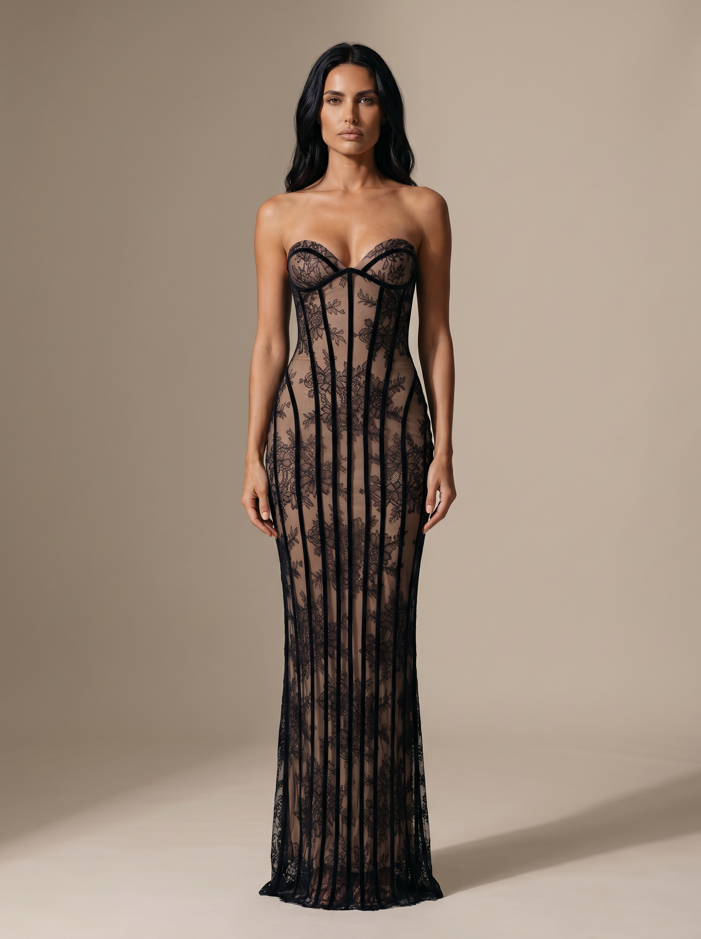 SOLEIL | COCKTAIL MAXI DRESS - Black, front