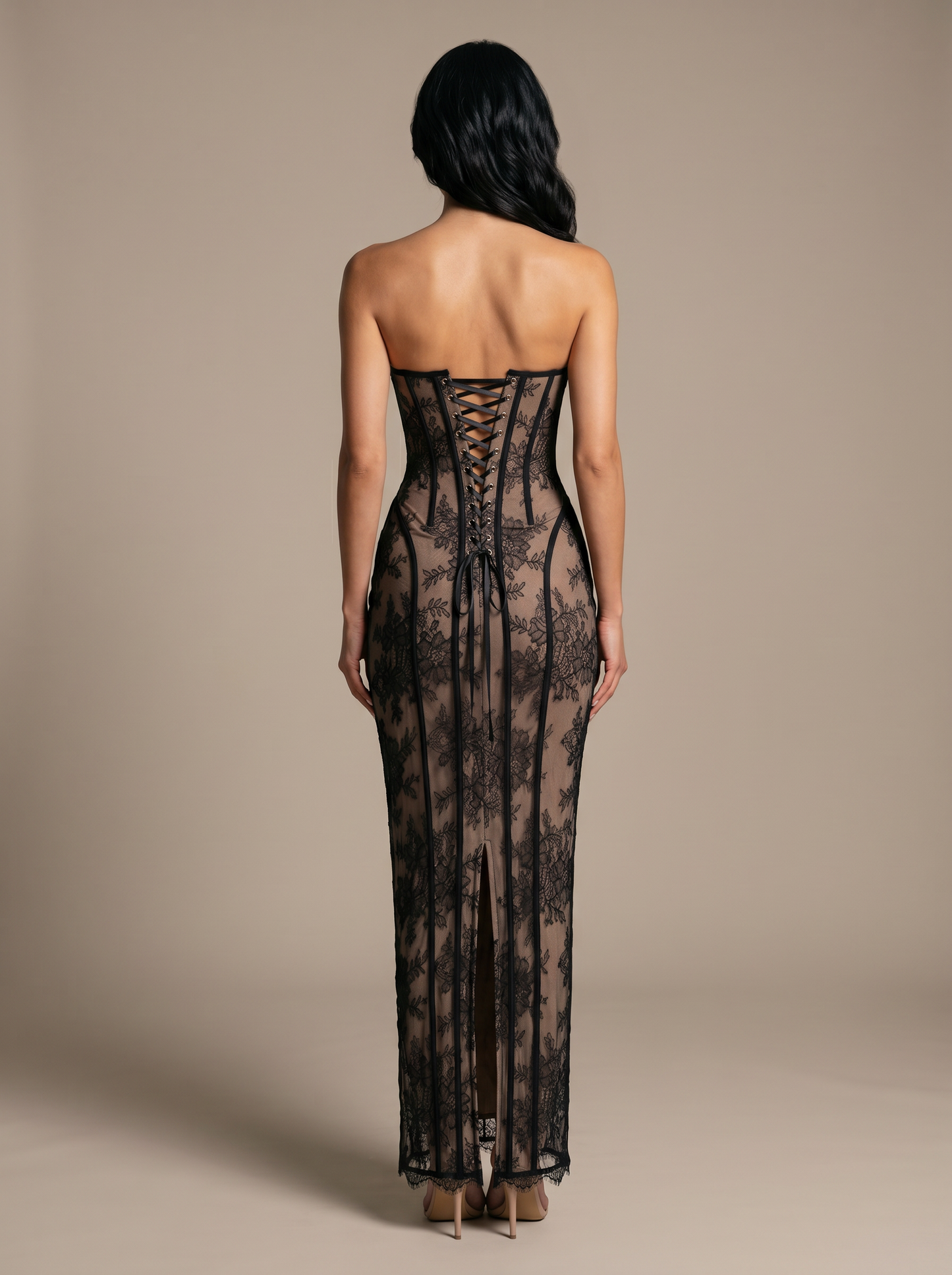 SOLEIL | COCKTAIL MAXI DRESS - Black, back
