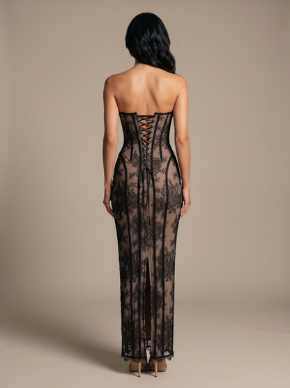 SOLEIL | COCKTAIL MAXI DRESS - Black, back