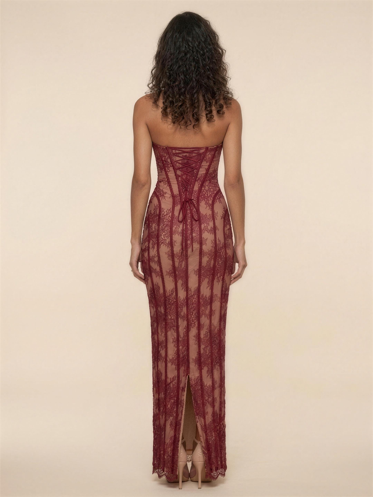 CHARLEE | JEAN MAXI DRESS - Burgundy
