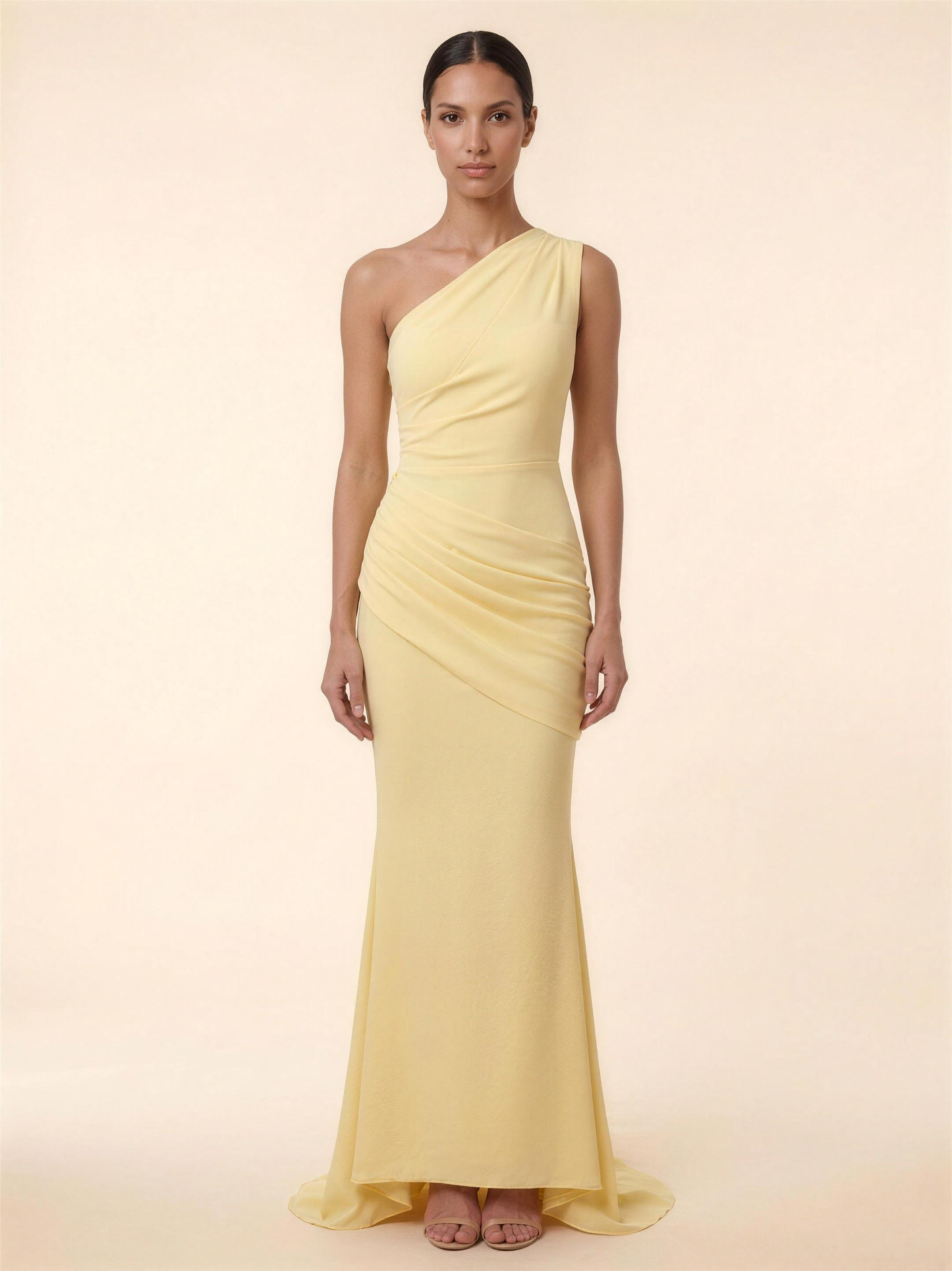 LUMI | RUCHED MAXI DRESS - Lemon