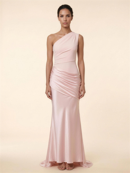 LUMI | RUCHED MAXI DRESS - Blush