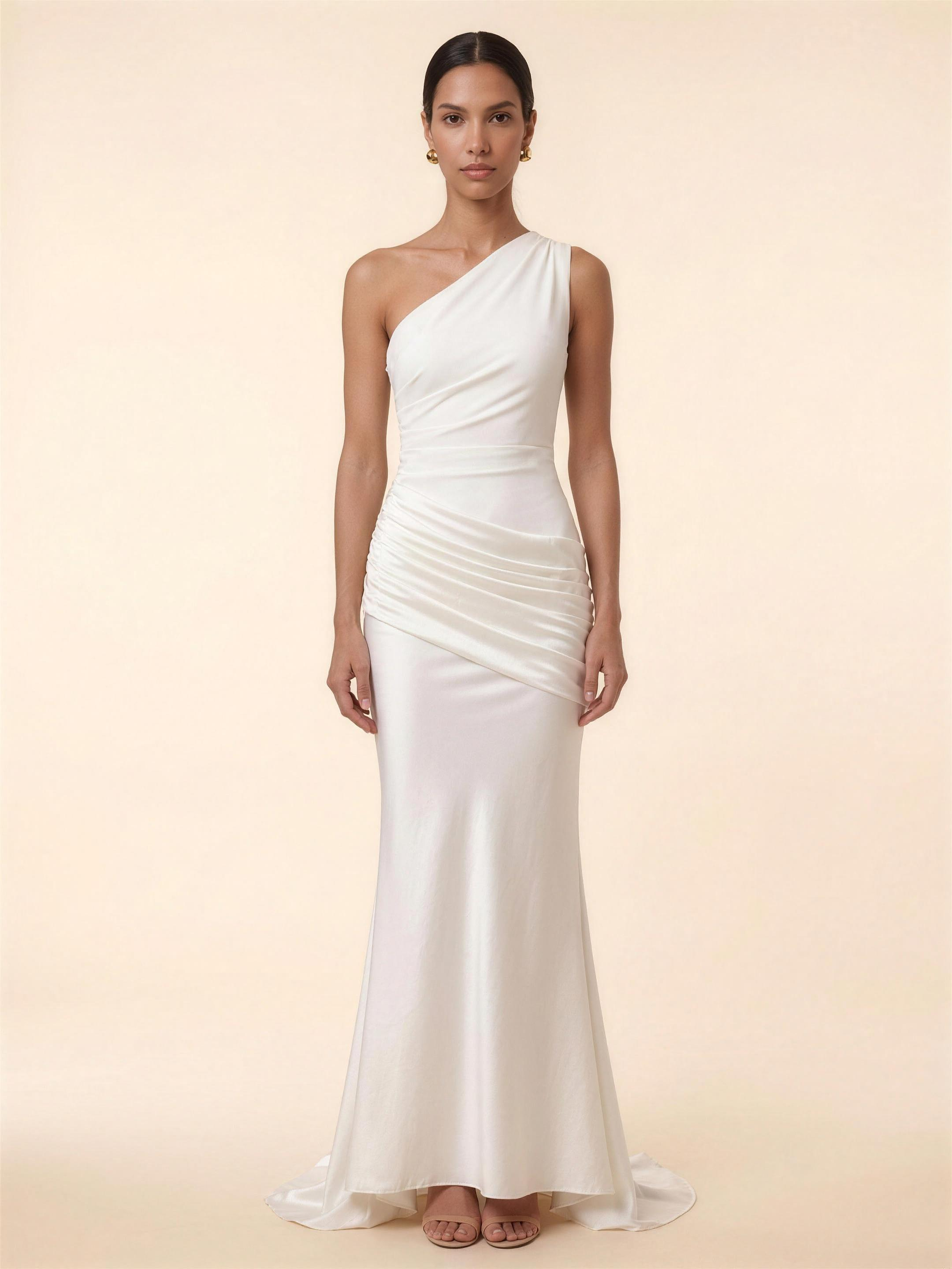 LUMI | RUCHED MAXI DRESS - Ivory