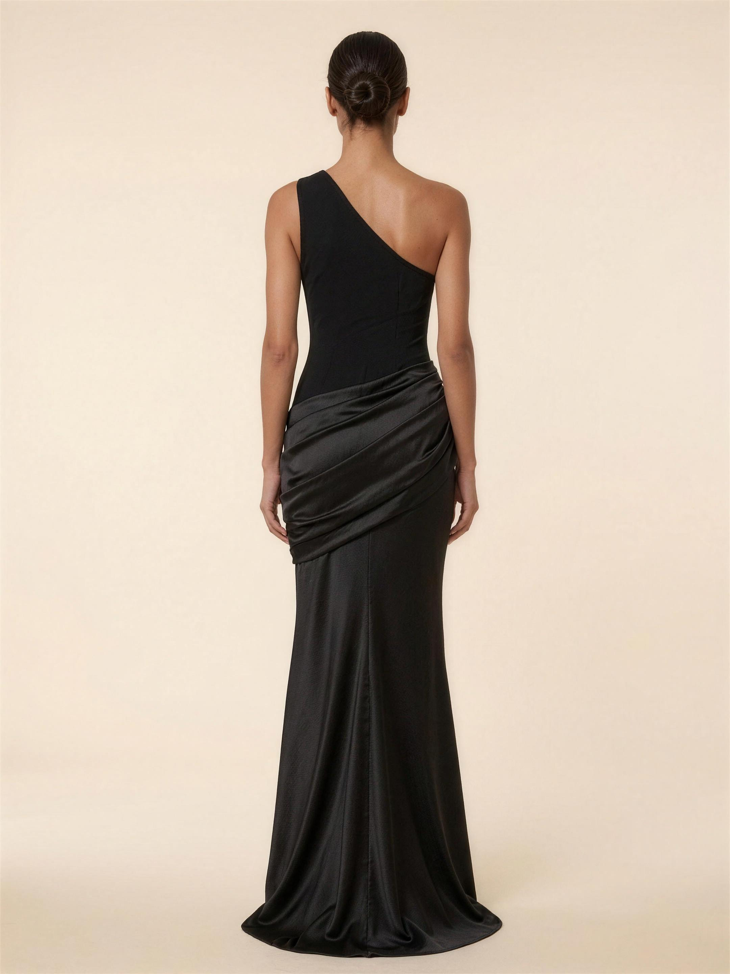 LUMI | RUCHED MAXI DRESS - Black