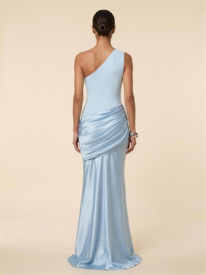 LUMI | RUCHED MAXI DRESS - Blue