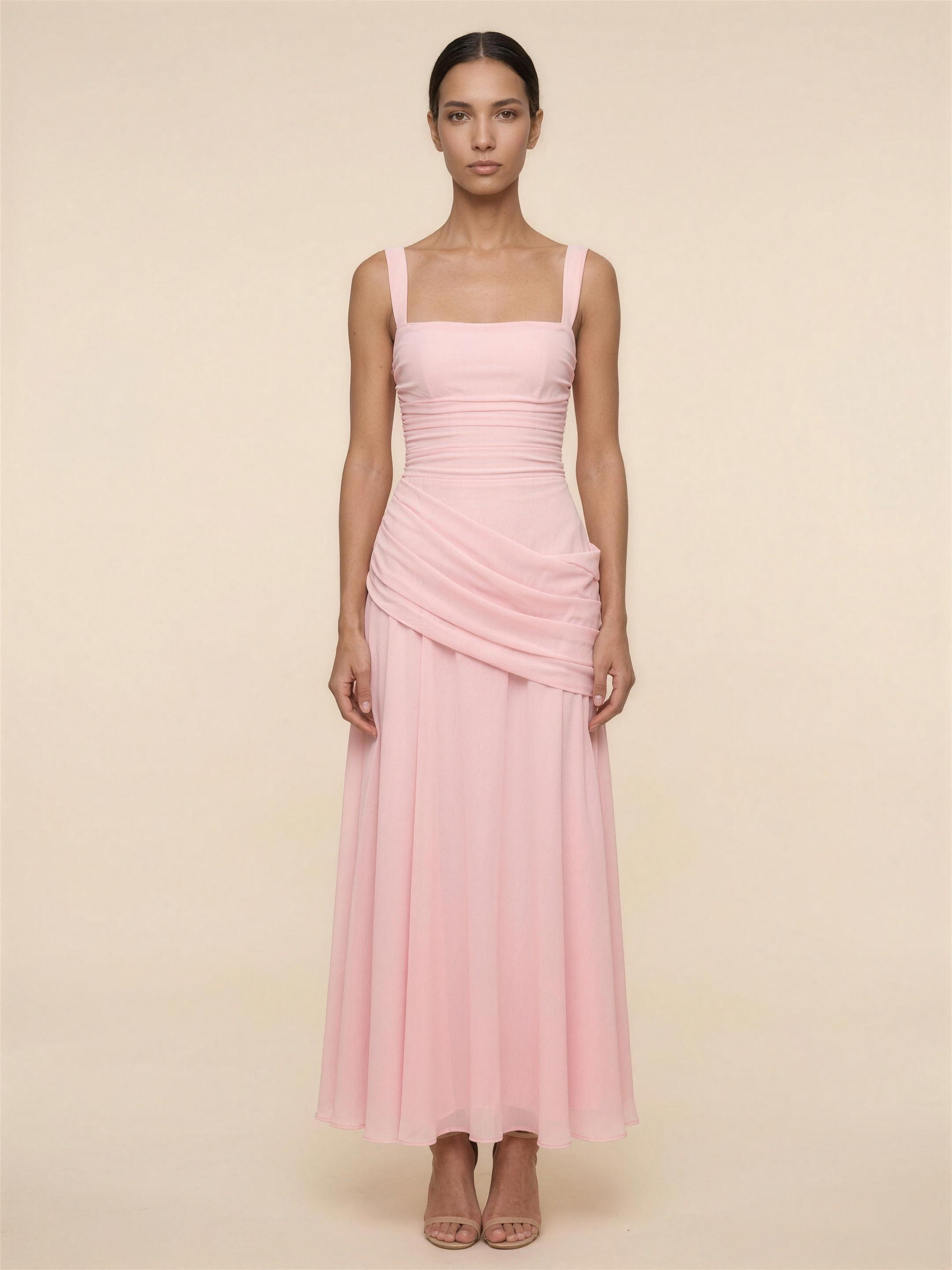 TEMPERANCE | WRAP MAXI DRESS - Pink