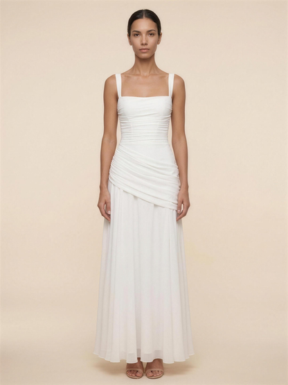 TEMPERANCE | WRAP MAXI DRESS - White