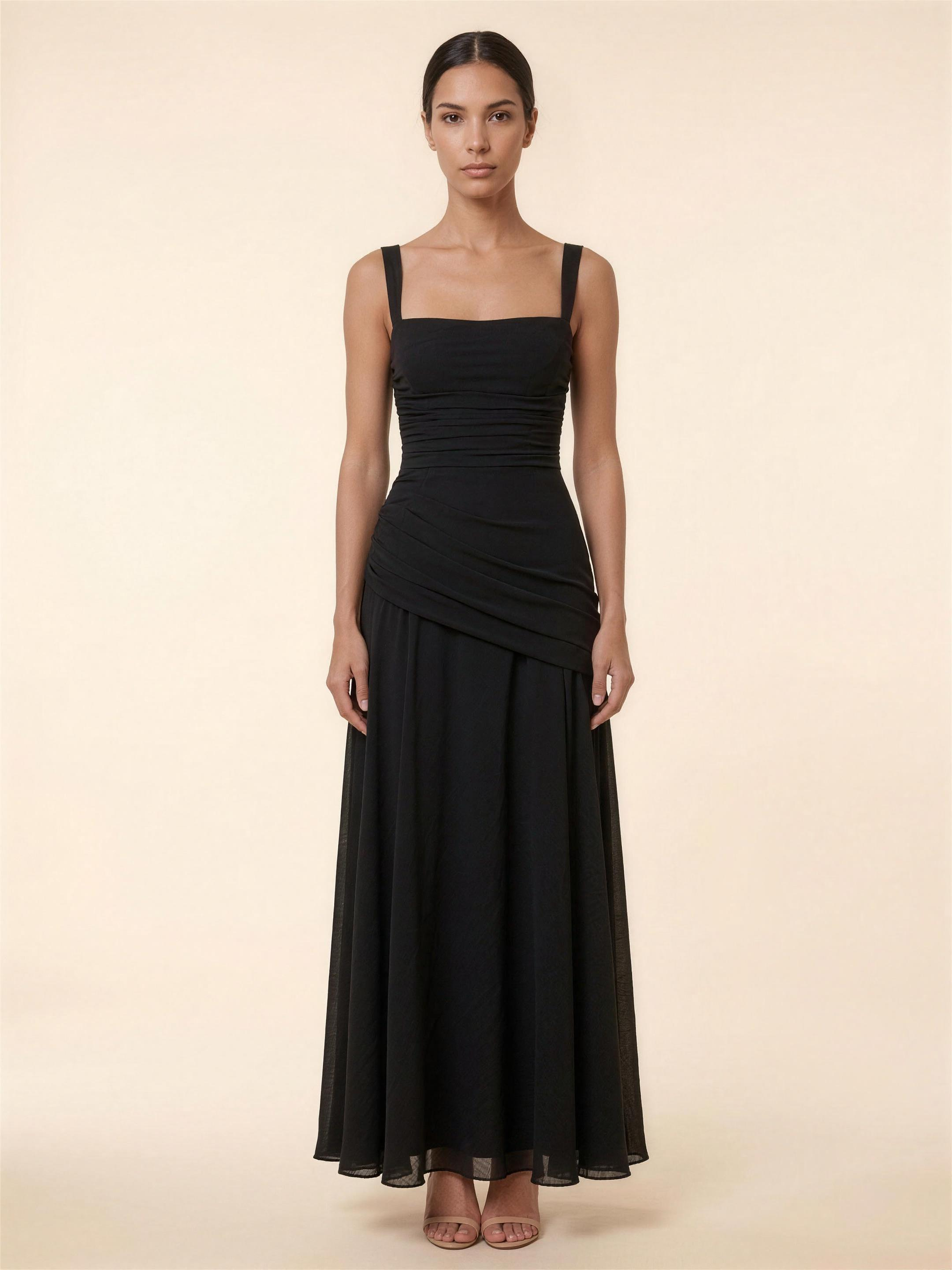 TEMPERANCE | WRAP MAXI DRESS - Black