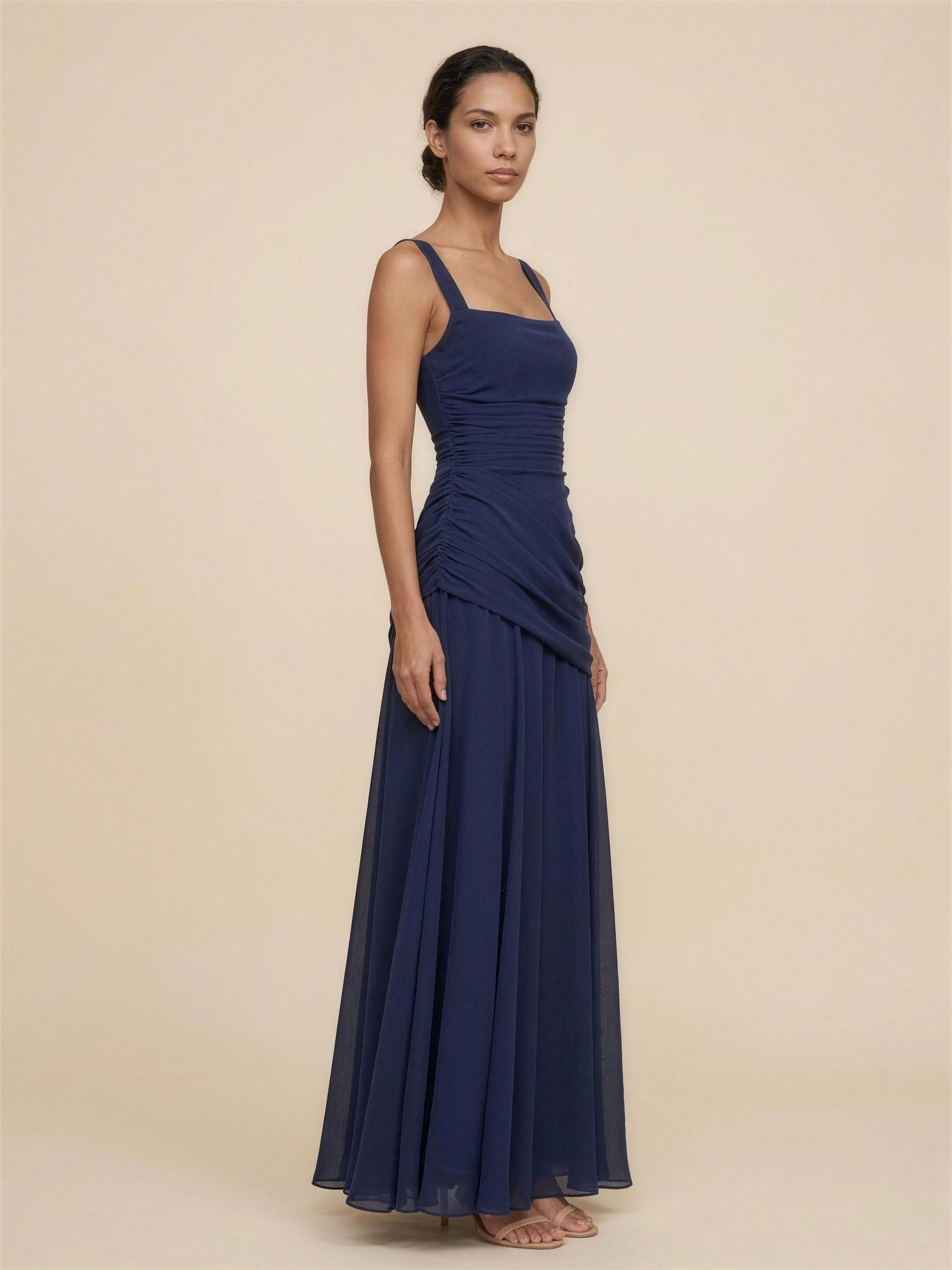 TEMPERANCE | WRAP MAXI DRESS - Navy