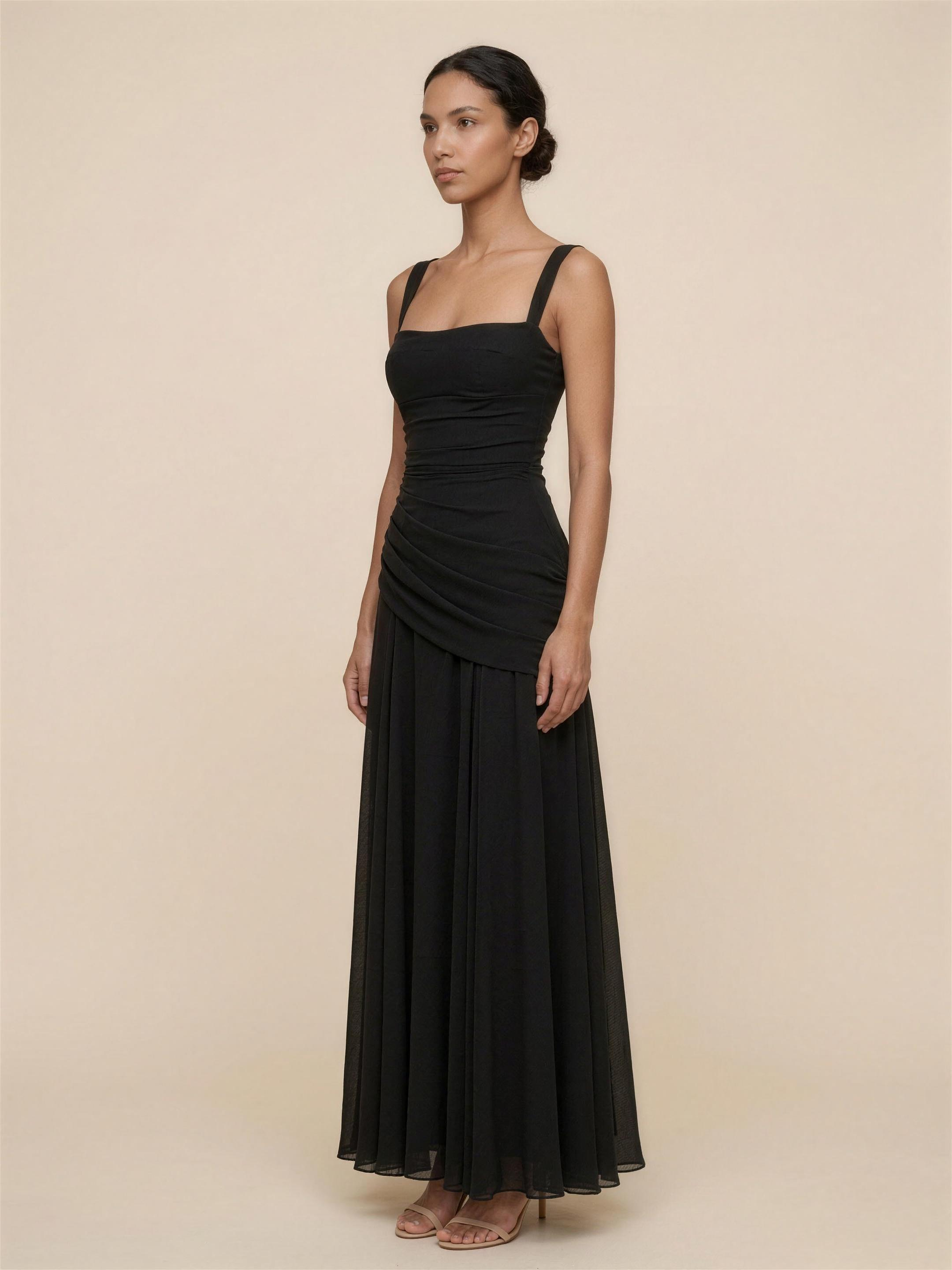 TEMPERANCE | WRAP MAXI DRESS - Black