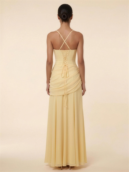 TEMPERANCE | WRAP MAXI DRESS - Yellow
