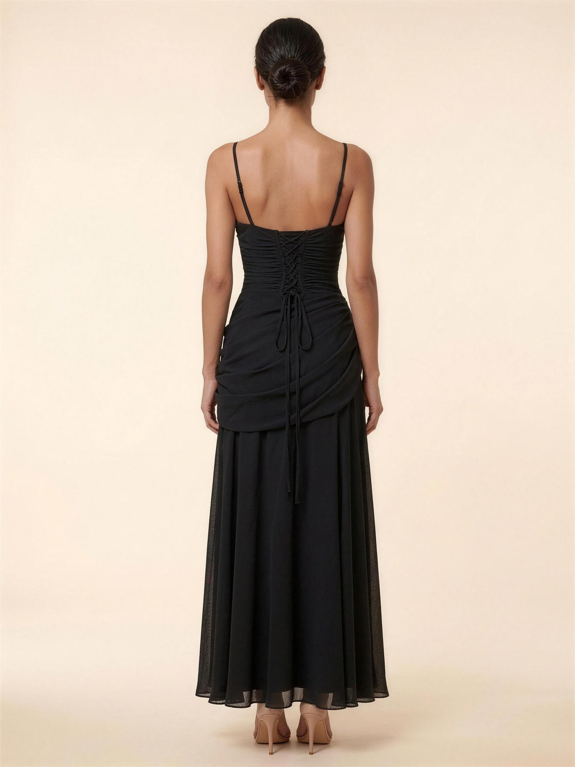 TEMPERANCE | WRAP MAXI DRESS - Black