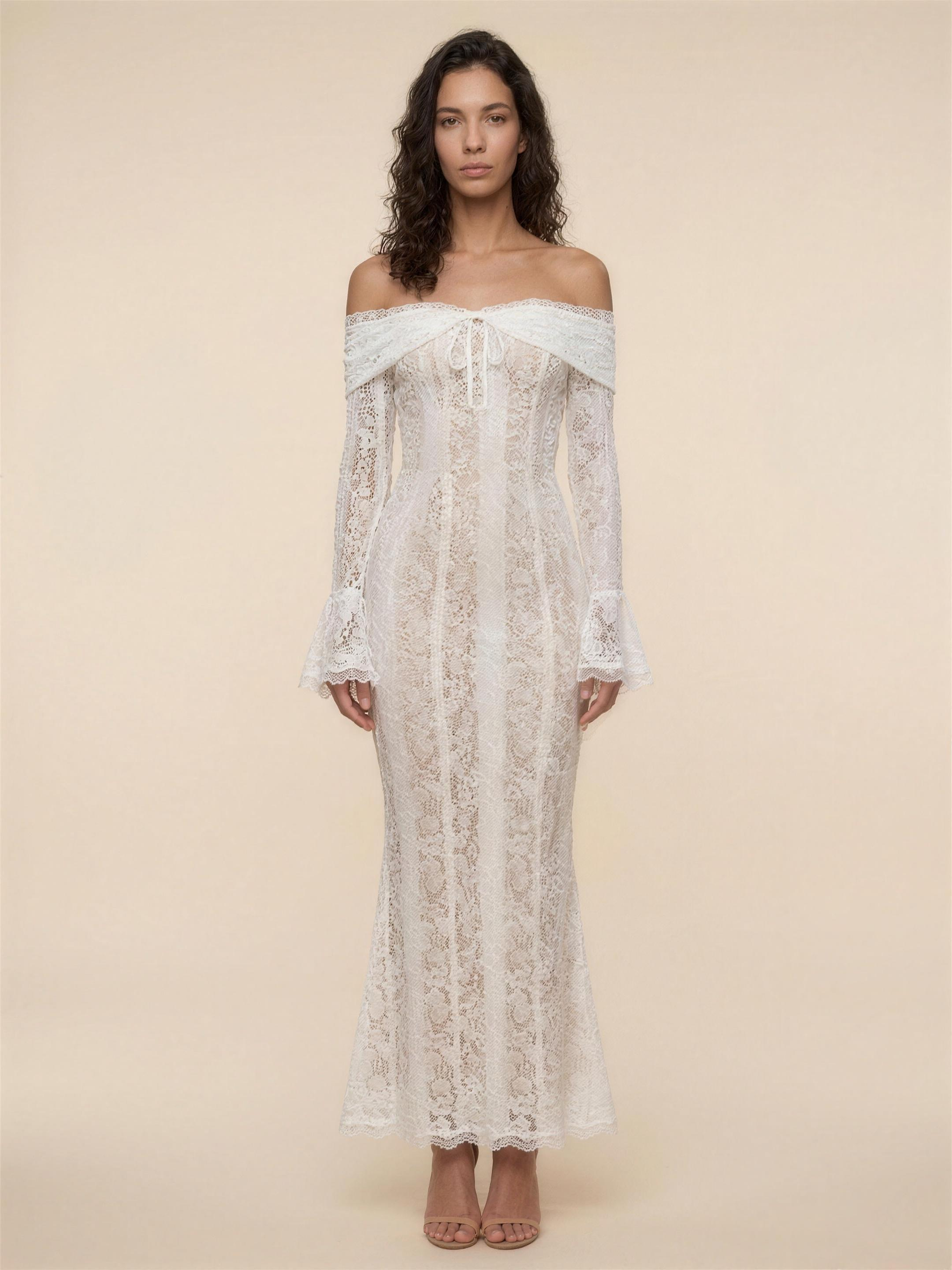 KALANI | RUFFLE MAXI DRESS - White