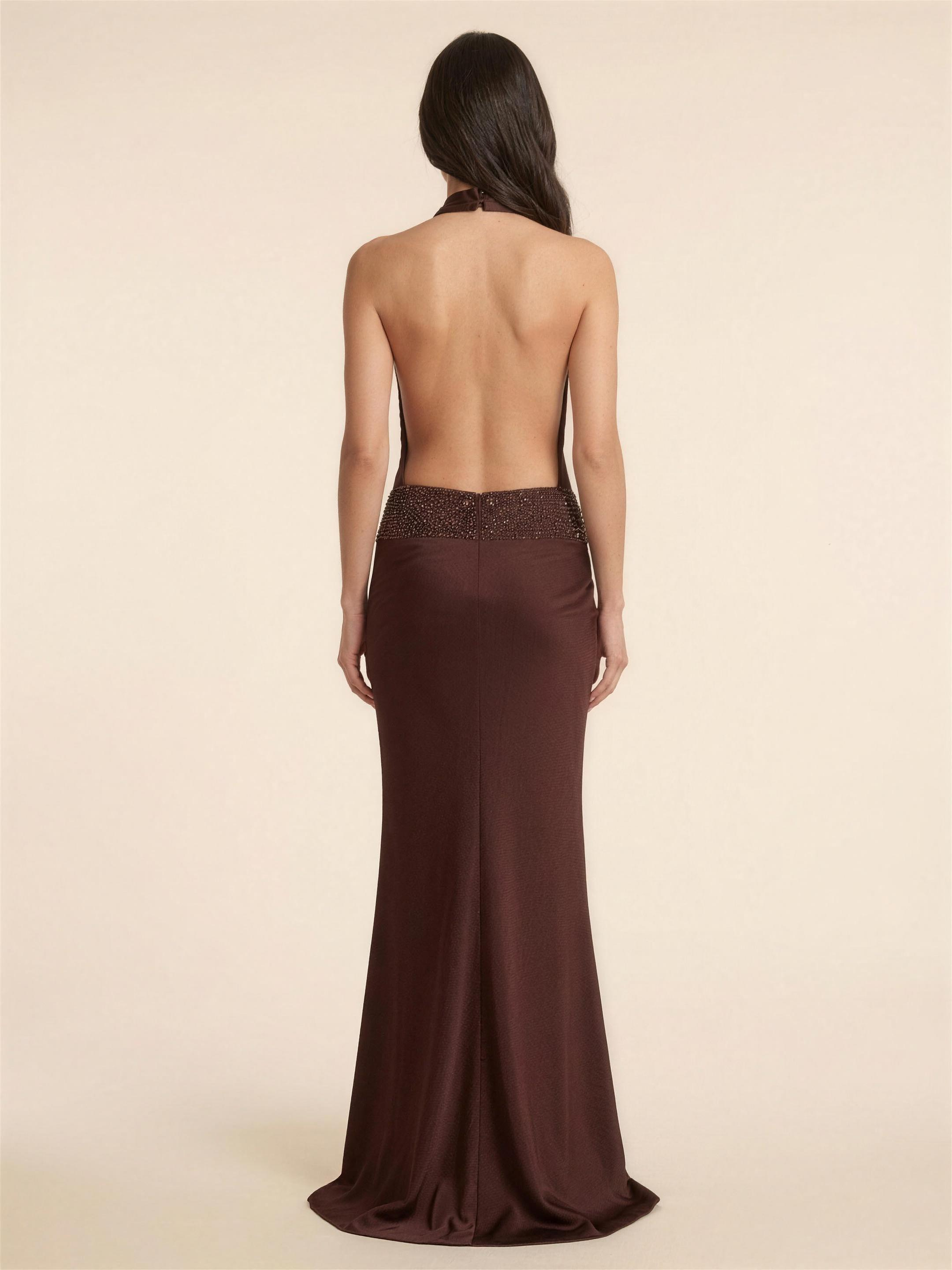JULISSA | AQUA MAXI DRESS - Brown