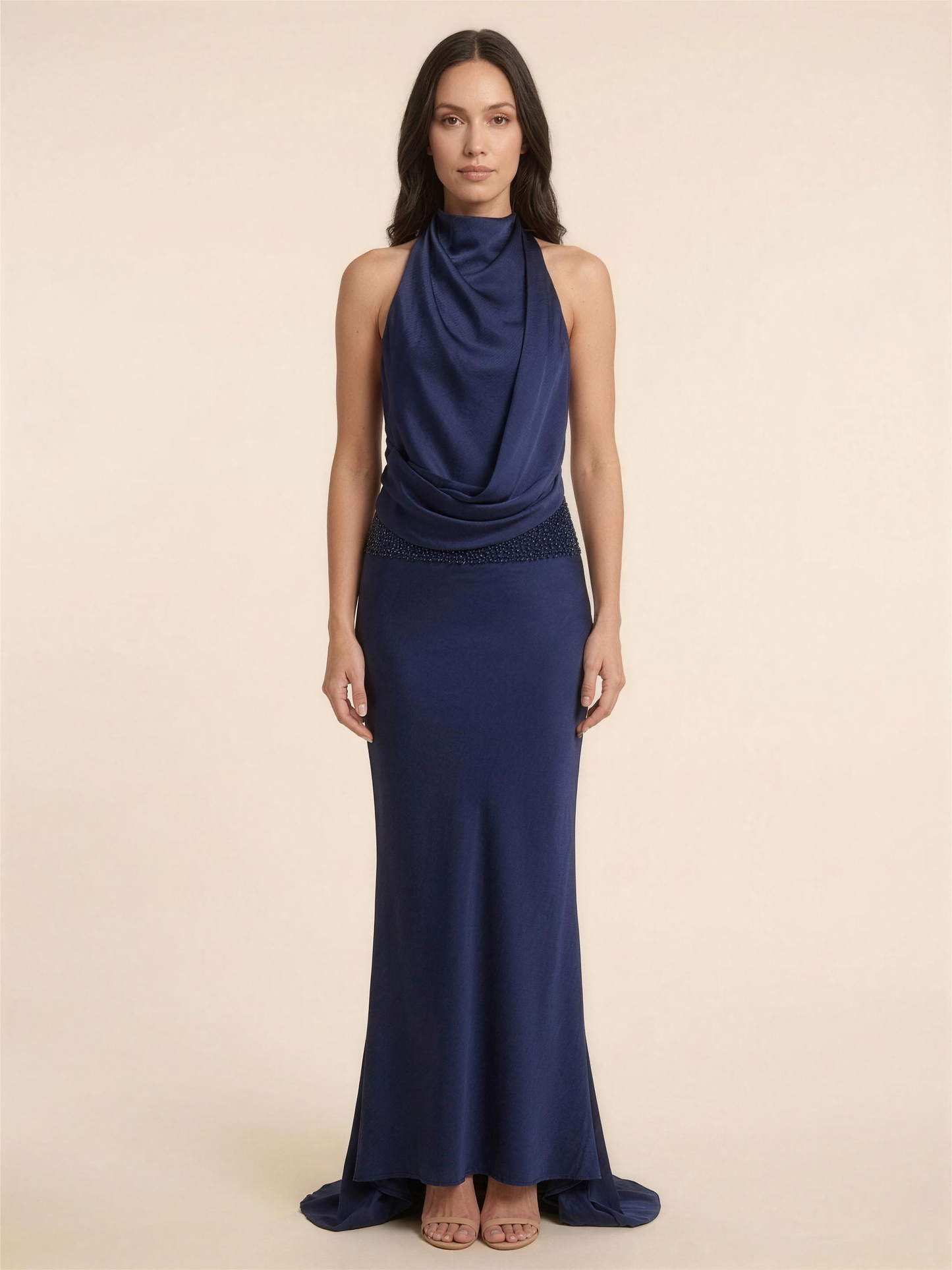 JULISSA | AQUA MAXI DRESS - Navy