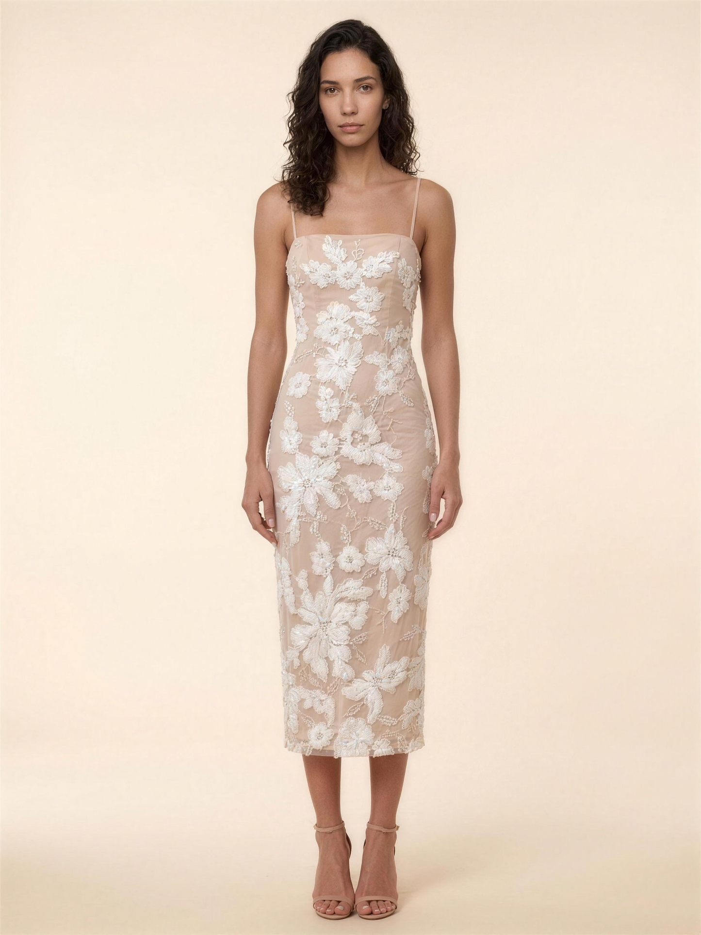 WINNIE | SLIT MIDI DRESS - Off White