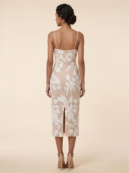 WINNIE | SLIT MIDI DRESS - White