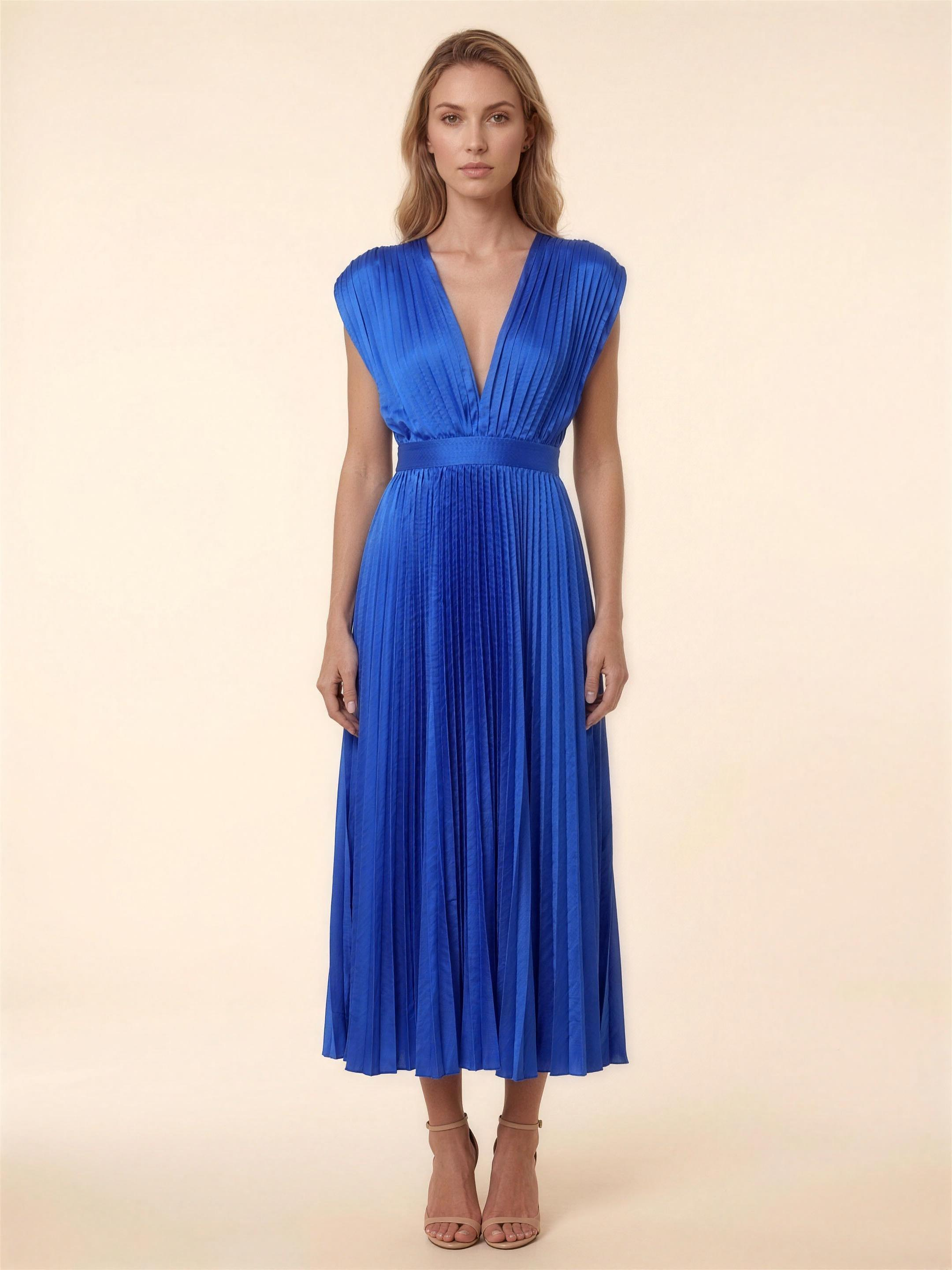 LEXI | COCKTAIL MIDI DRESS - Blue