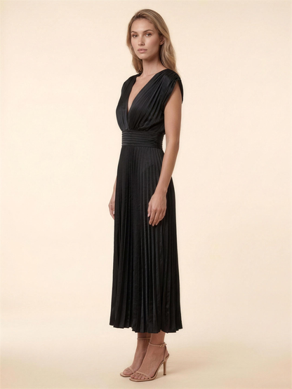 LEXI | COCKTAIL MIDI DRESS - Black