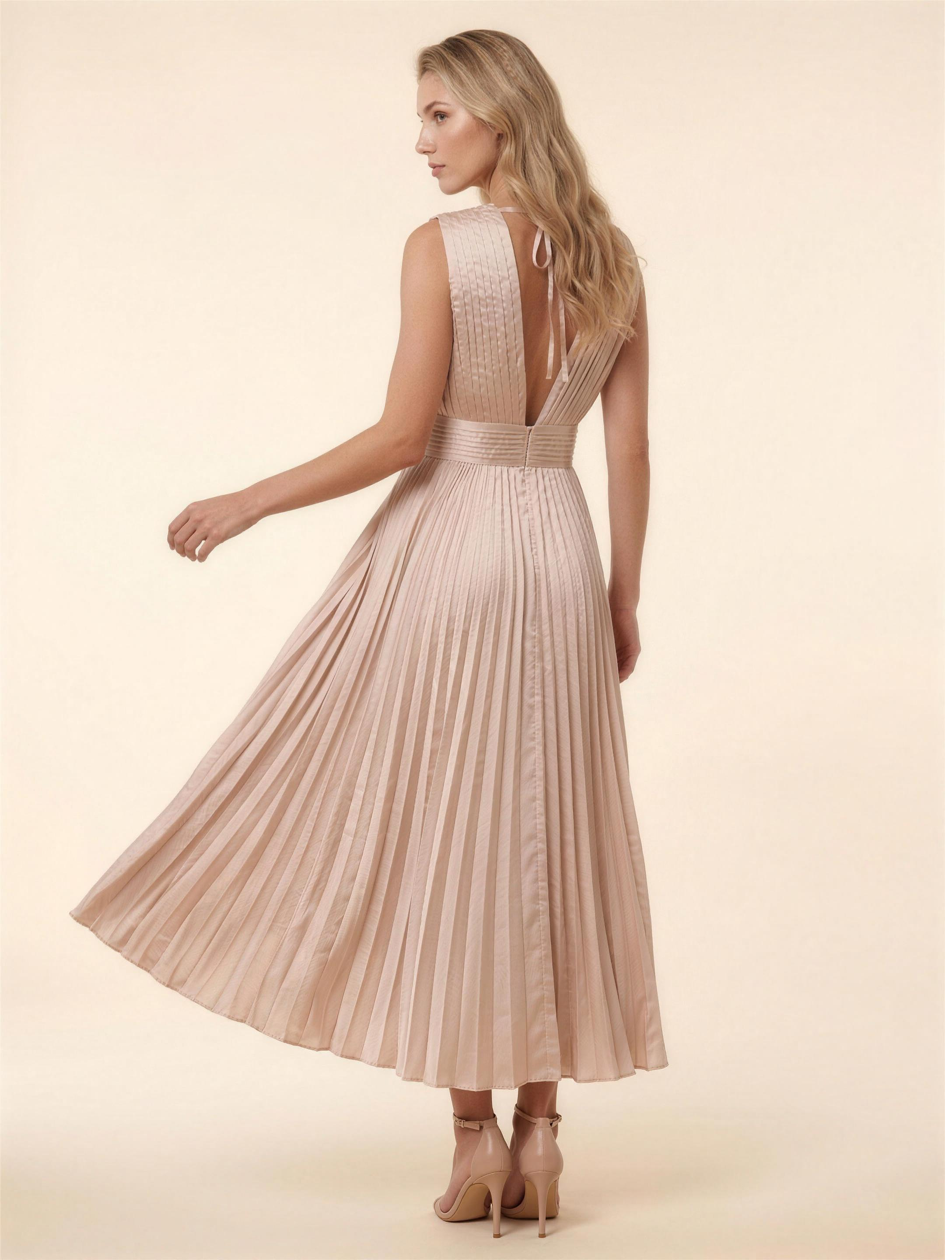 LEXI | COCKTAIL MIDI DRESS - Champagne