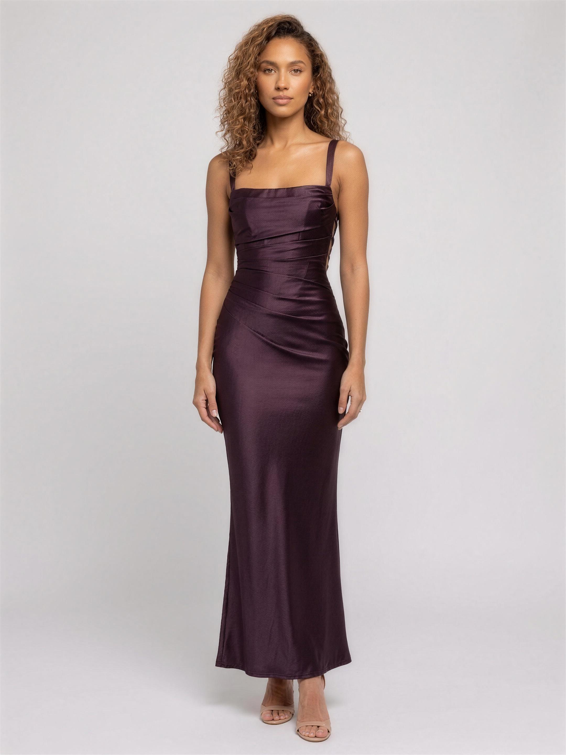 BAILEY | RED MAXI DRESS - Plum