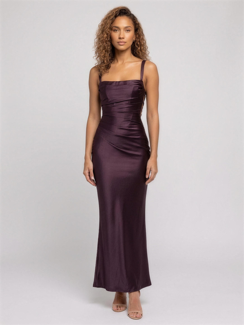 BAILEY | RED MAXI DRESS - Plum