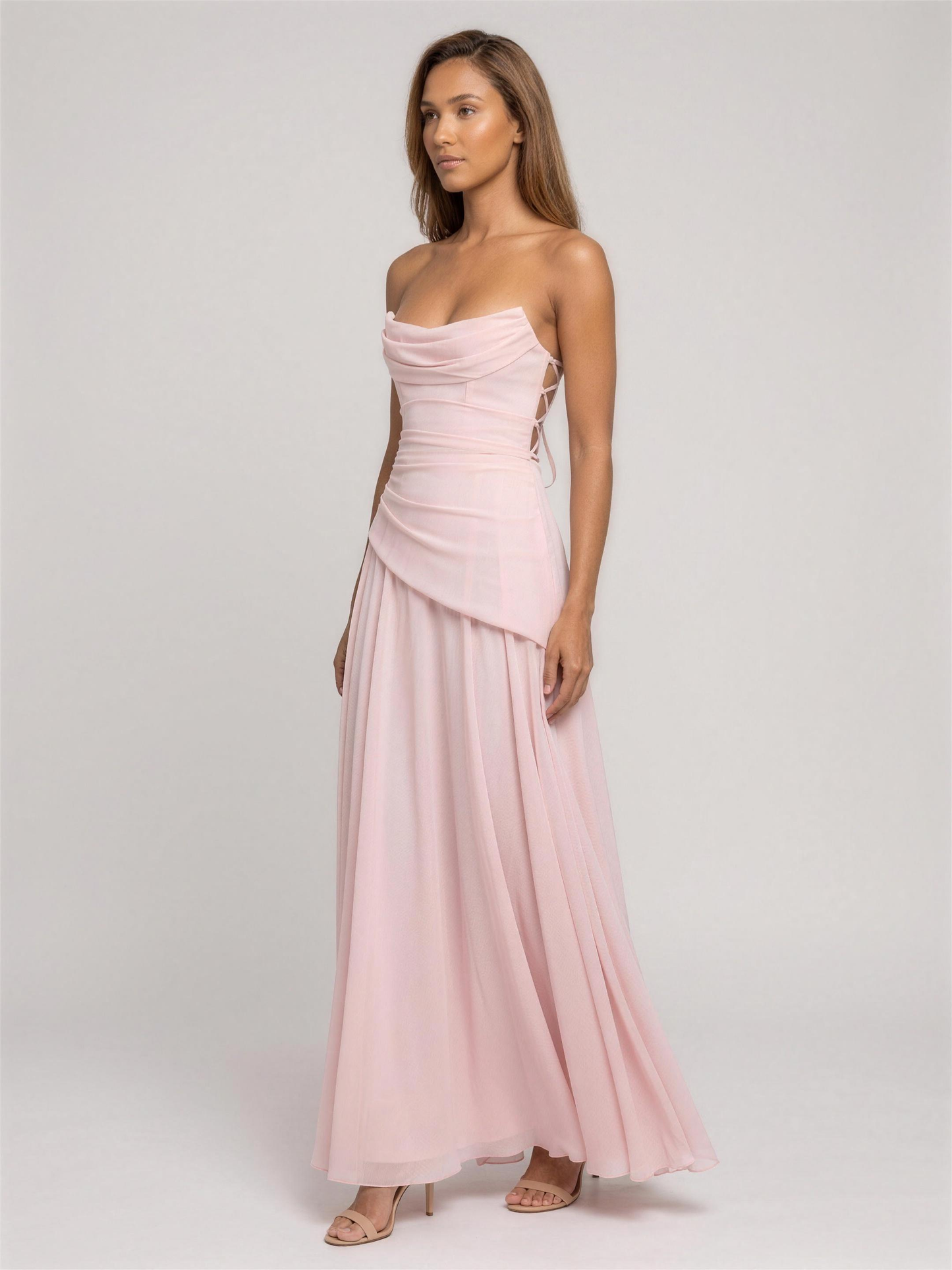 POLLY | STRAPLESS MAXI DRESS - Blush