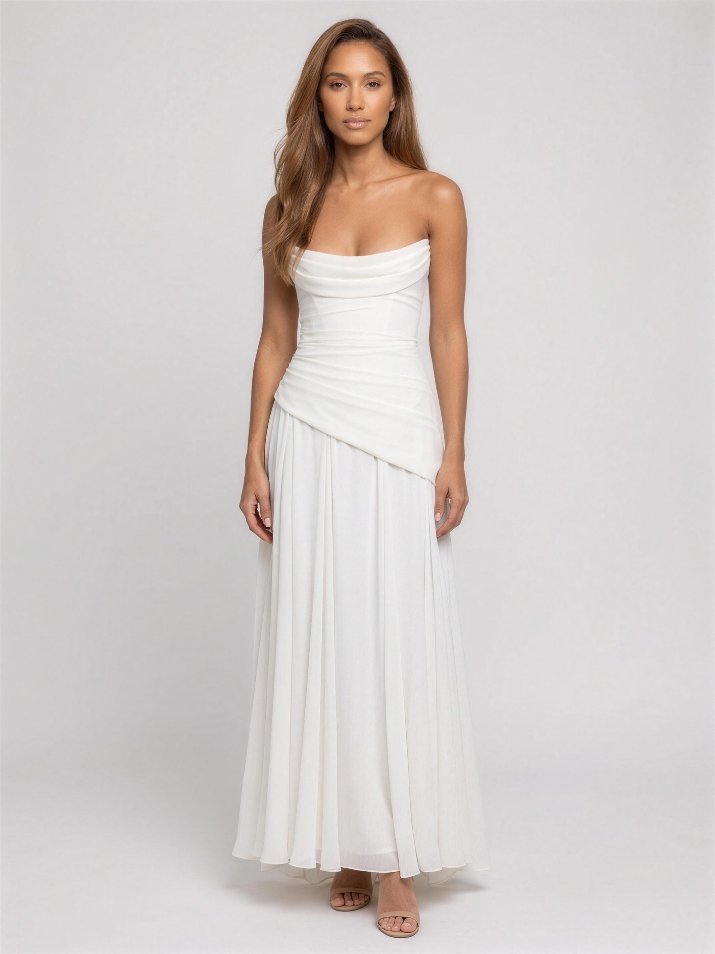 POLLY | STRAPLESS MAXI DRESS - Ivory