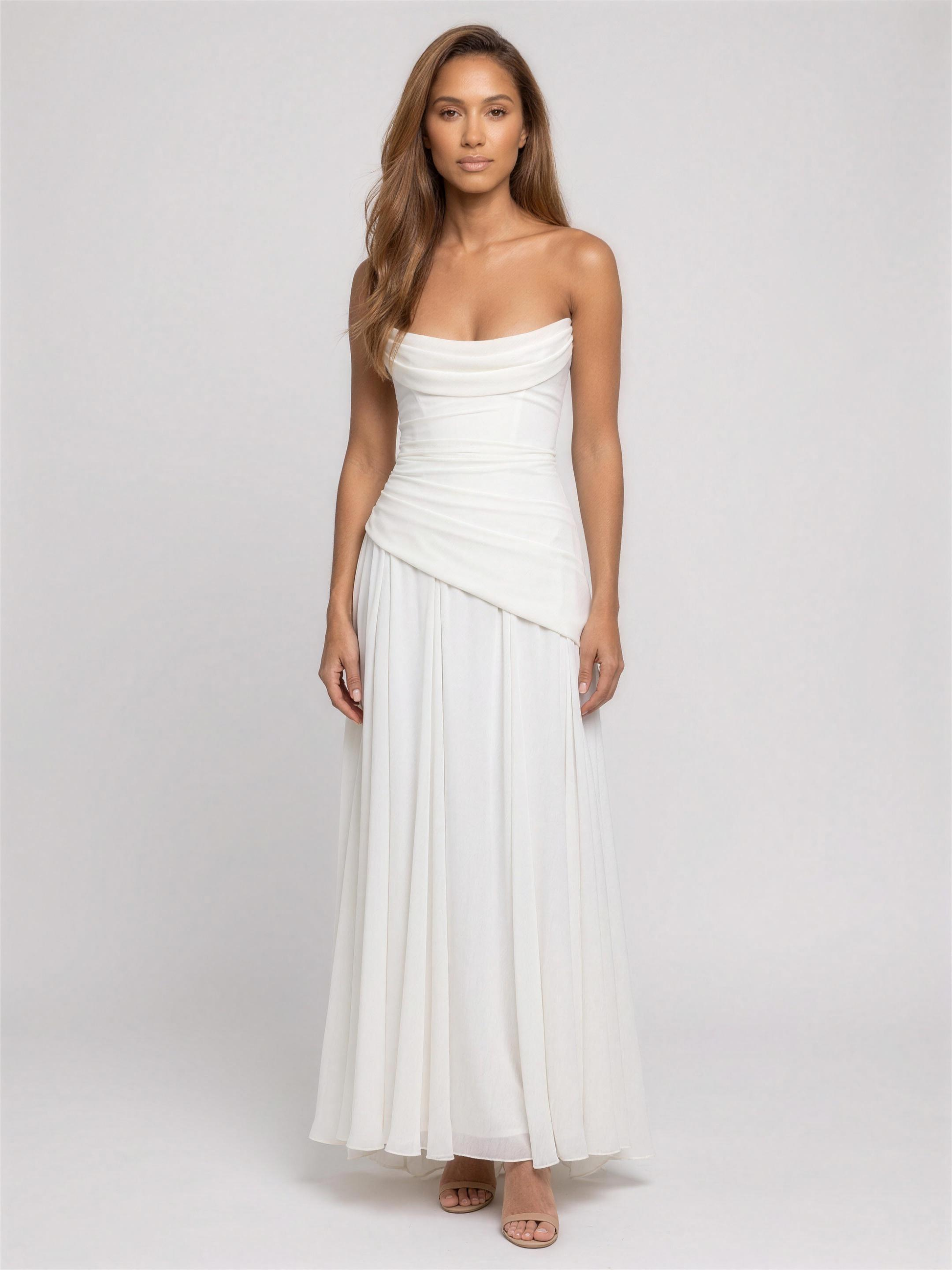 POLLY | STRAPLESS MAXI DRESS - Ivory