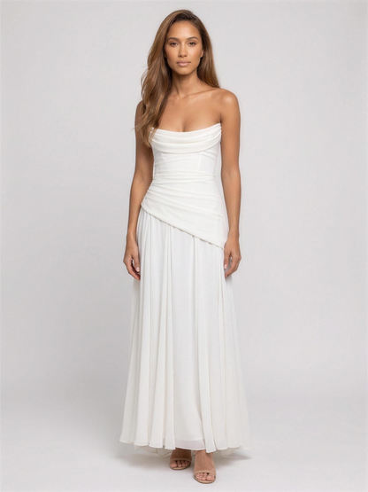 POLLY | STRAPLESS MAXI DRESS - Ivory