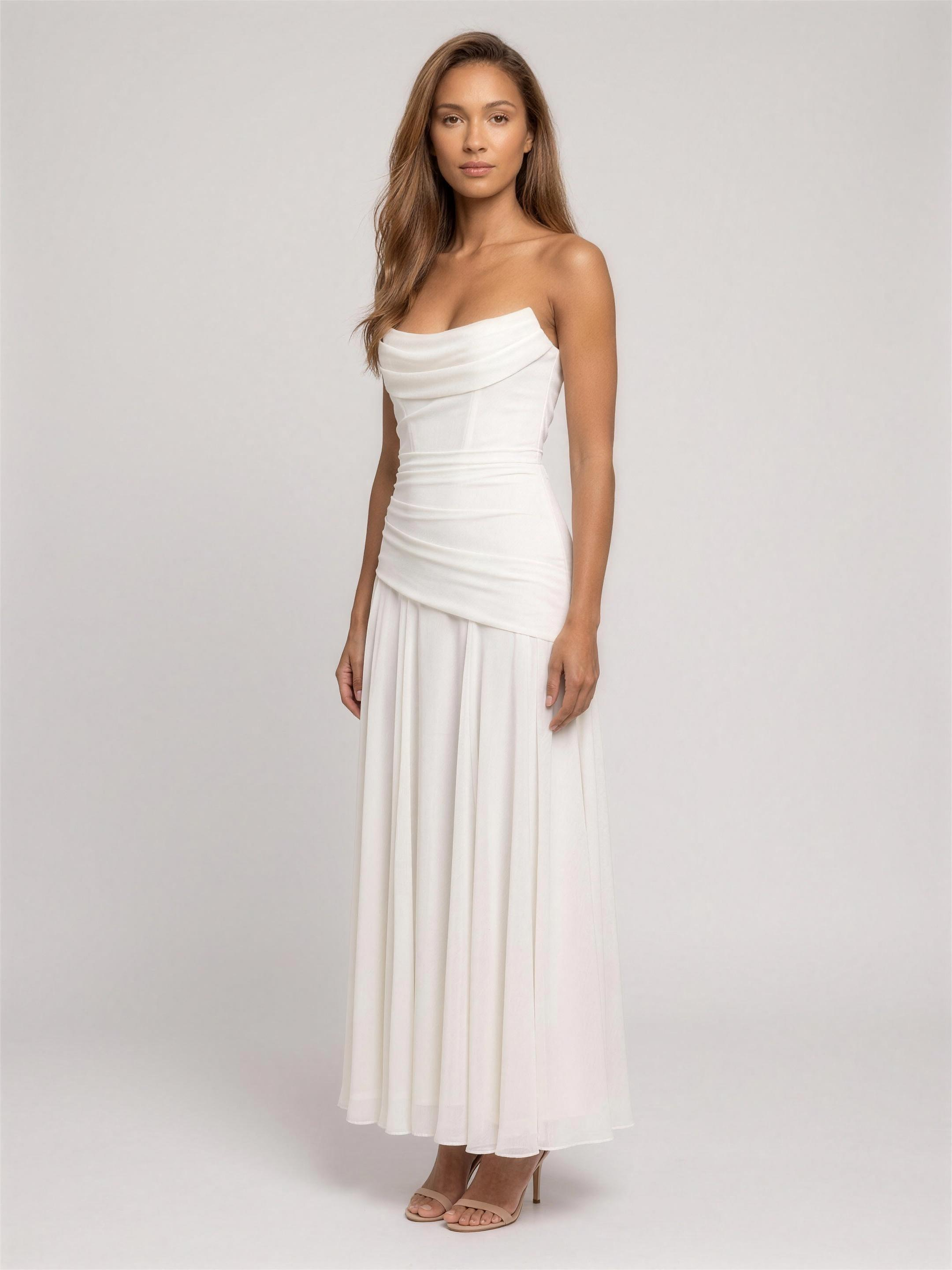 POLLY | STRAPLESS MAXI DRESS - Ivory