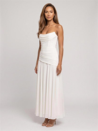 POLLY | STRAPLESS MAXI DRESS - Ivory