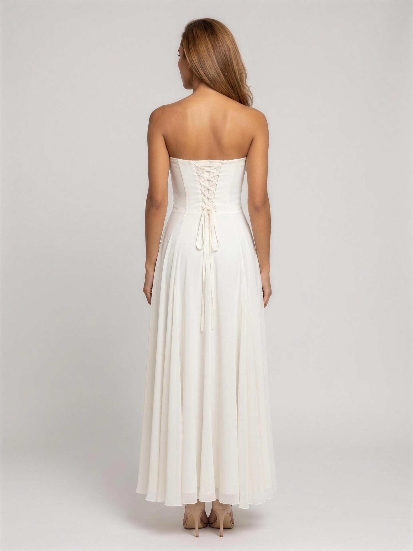 POLLY | STRAPLESS MAXI DRESS - Ivory