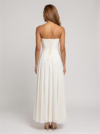 POLLY | STRAPLESS MAXI DRESS - Ivory