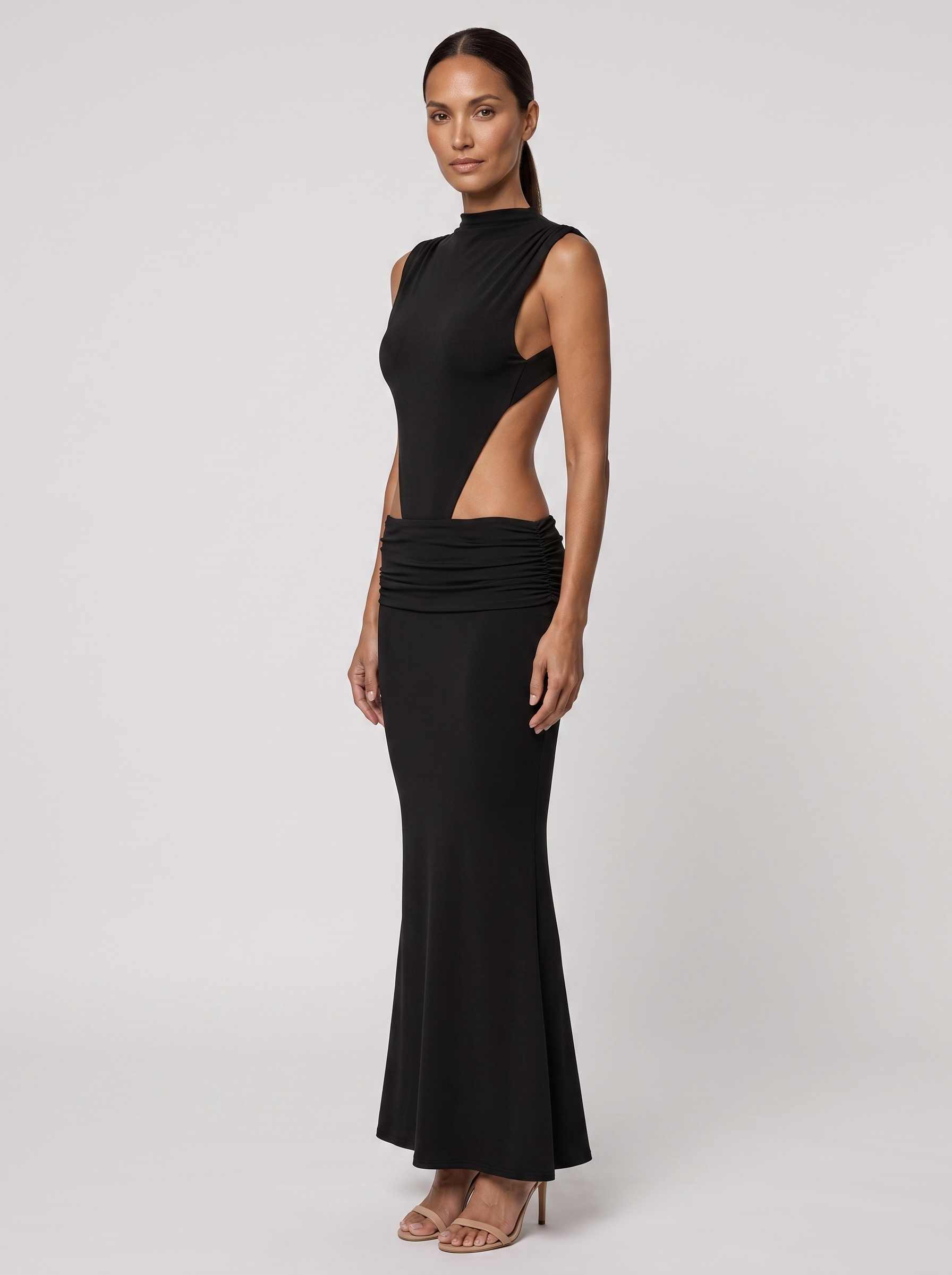LUISA | PINAFORE MAXI DRESS - Black