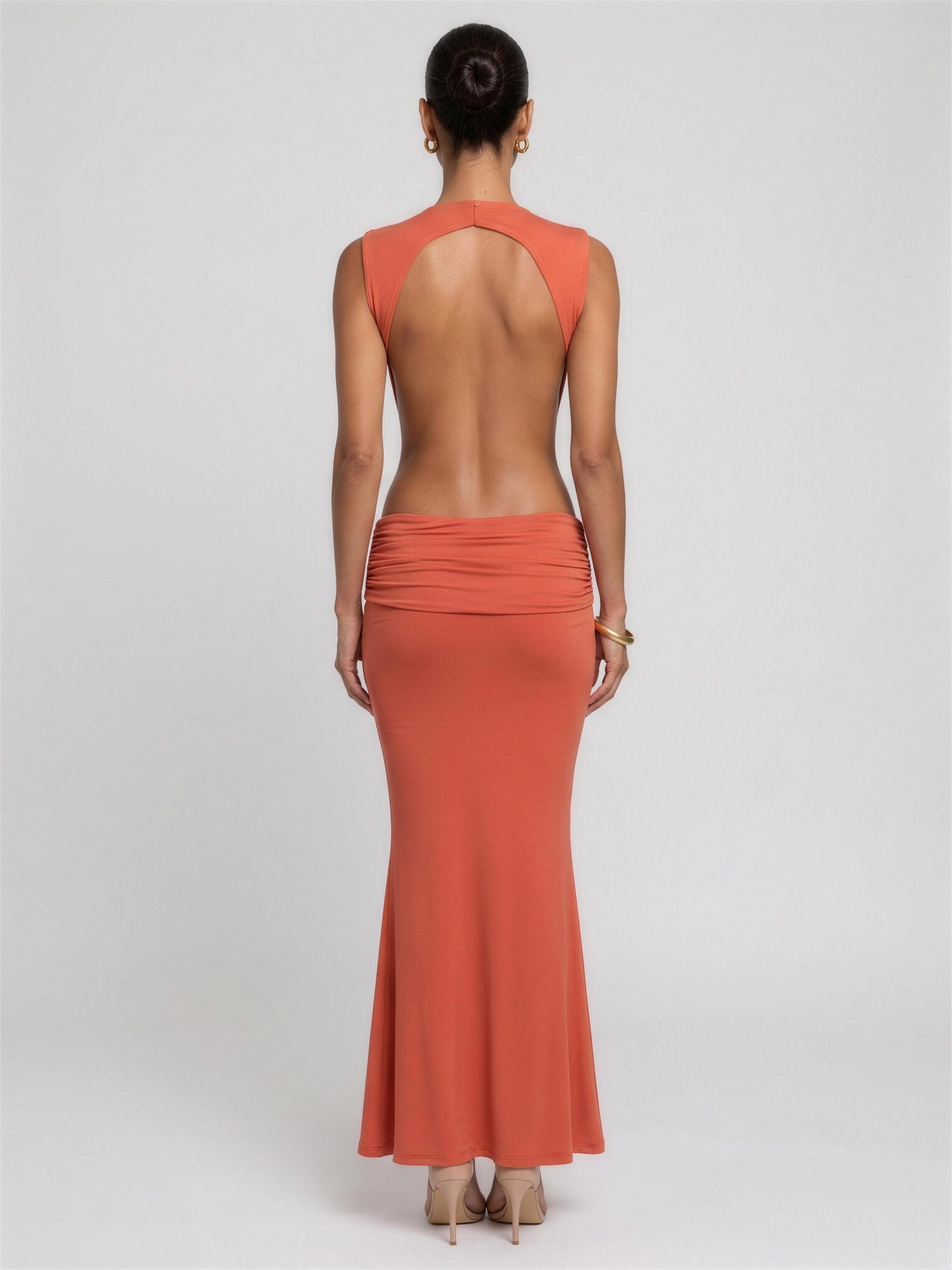 LUISA | PINAFORE MAXI DRESS - Orange
