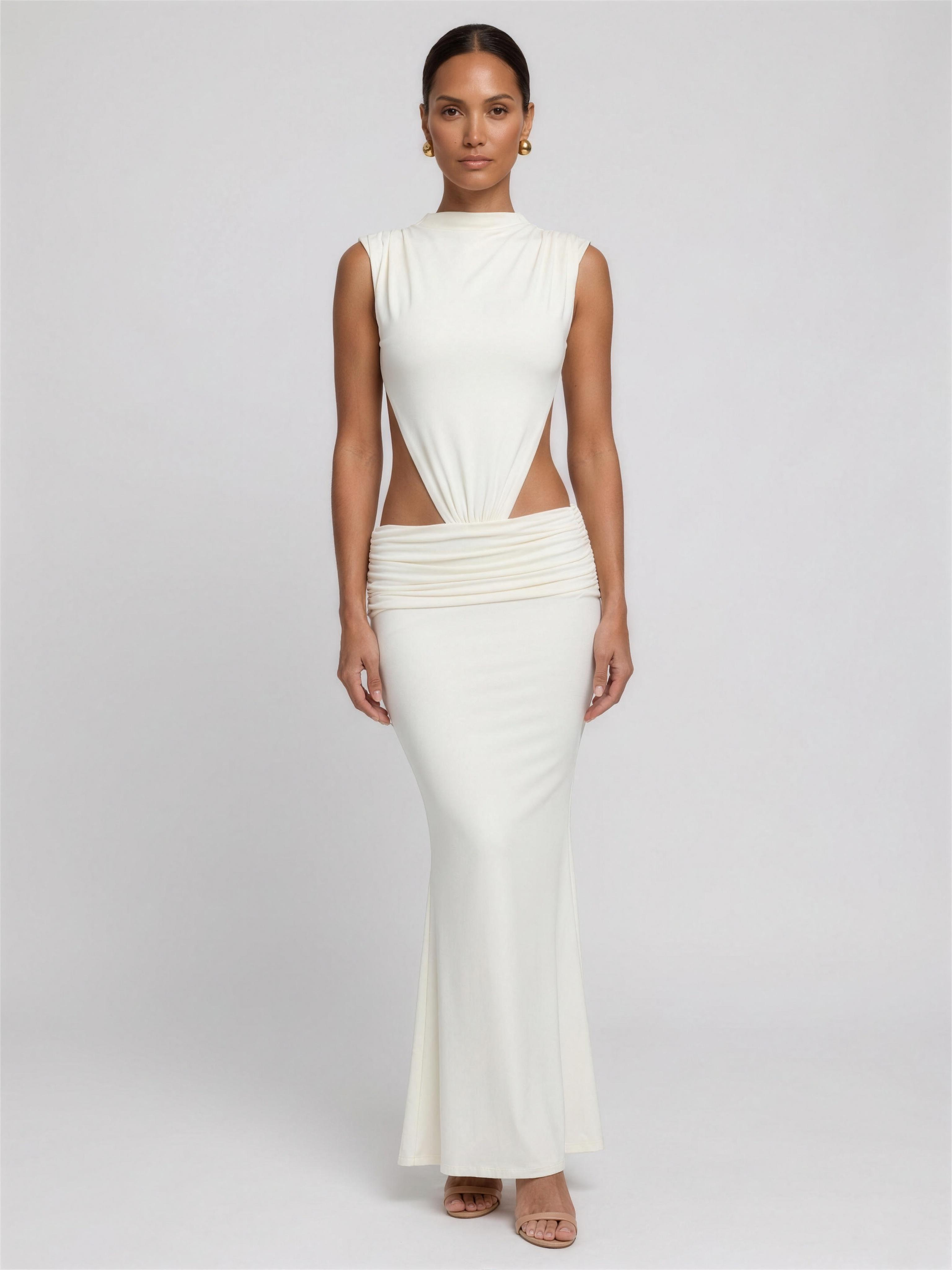 LUISA | PINAFORE MAXI DRESS - Ivory