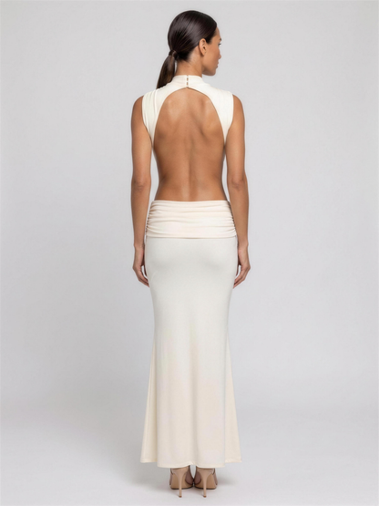 LUISA | PINAFORE MAXI DRESS - Ivory