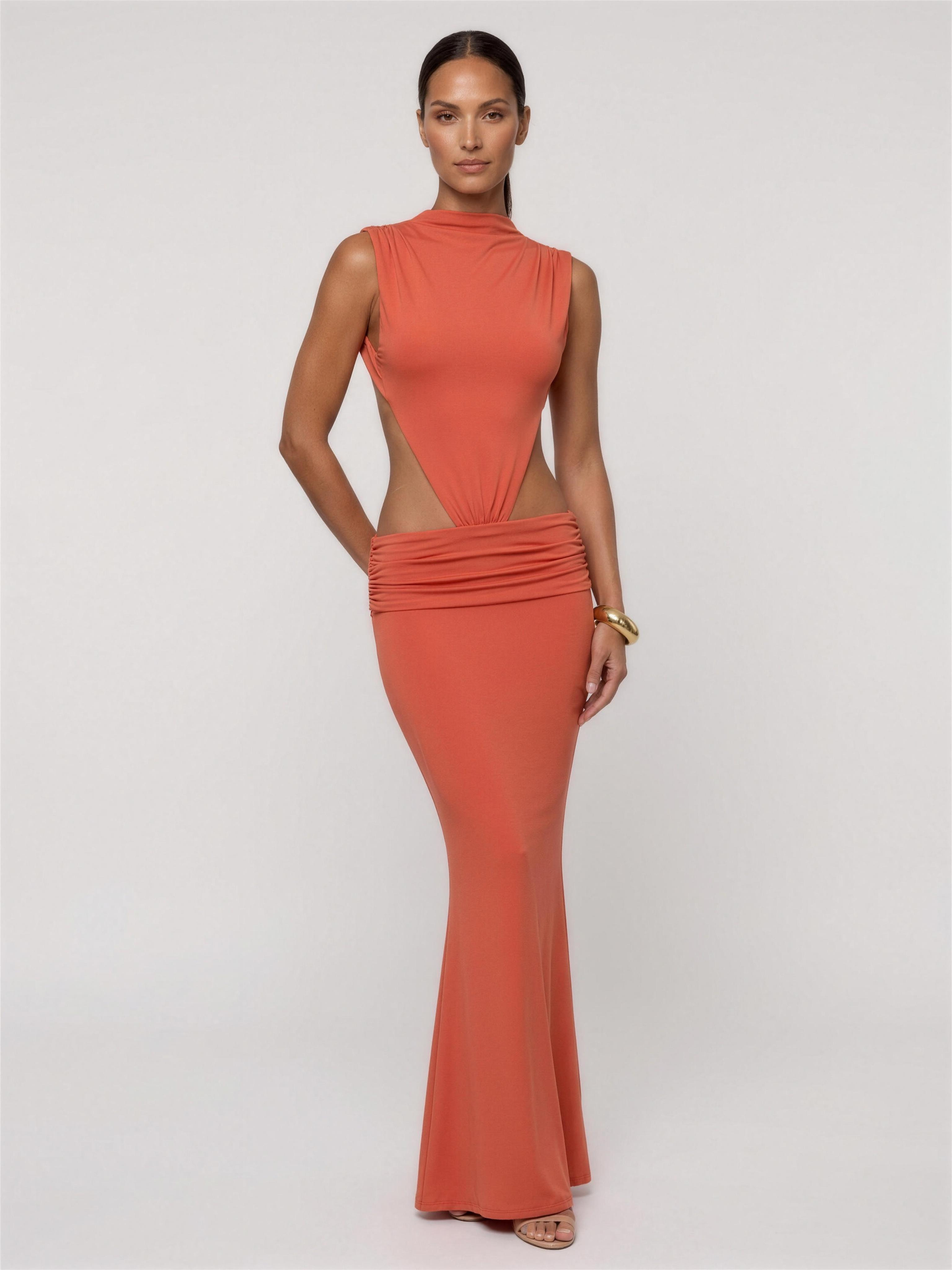 LUISA | PINAFORE MAXI DRESS - Orange