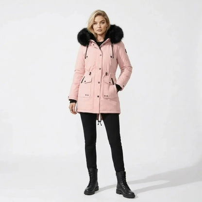 Hailey Faux Hooded Parka Jacket - Pink
