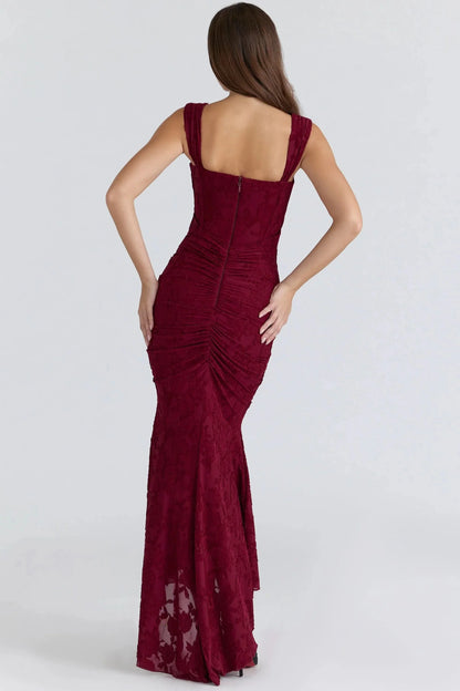 NUMIDA | SQUARE NECK CORSET MAXI DRESS